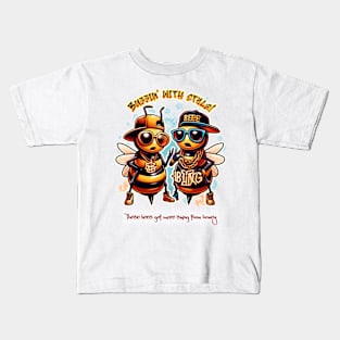 Buzzin' with Style!  Bee and Hip Hop Kids T-Shirt